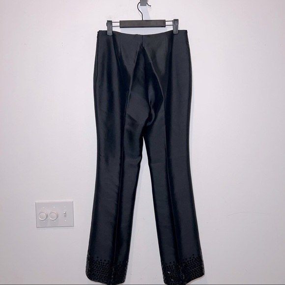 Ann Taylor Silk Trouser with Sequined Cuffs Side Zip - Picture 4 of 5